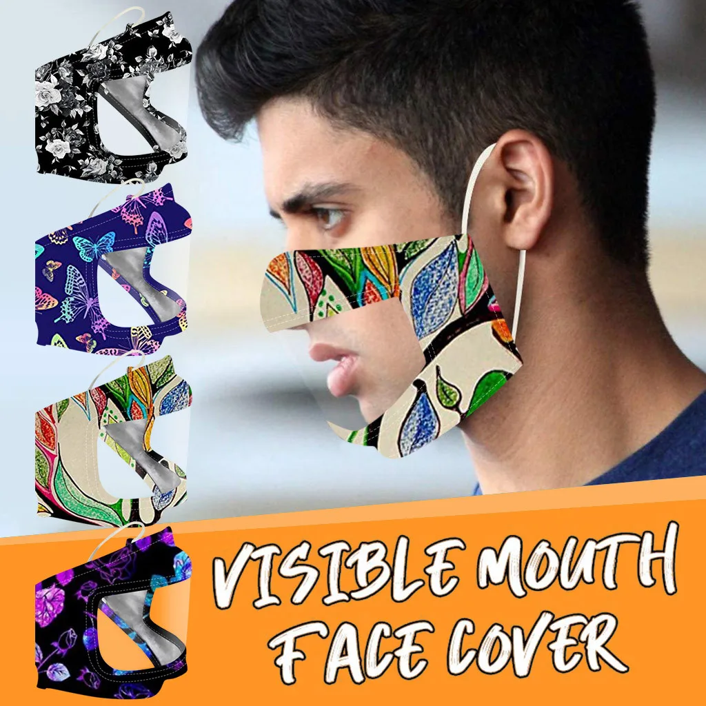 Пылезащитная Маска 4 шт. смайлик коммуникатор маска для лица с прозрачным