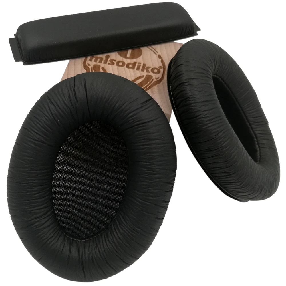 Замена misodiko оголовье и амбушюры подушки комплект-для Sennheiser HD418, HD419, HD428, HD429S, HD439, HD438, HD448, HD449 - Цвет: Черный