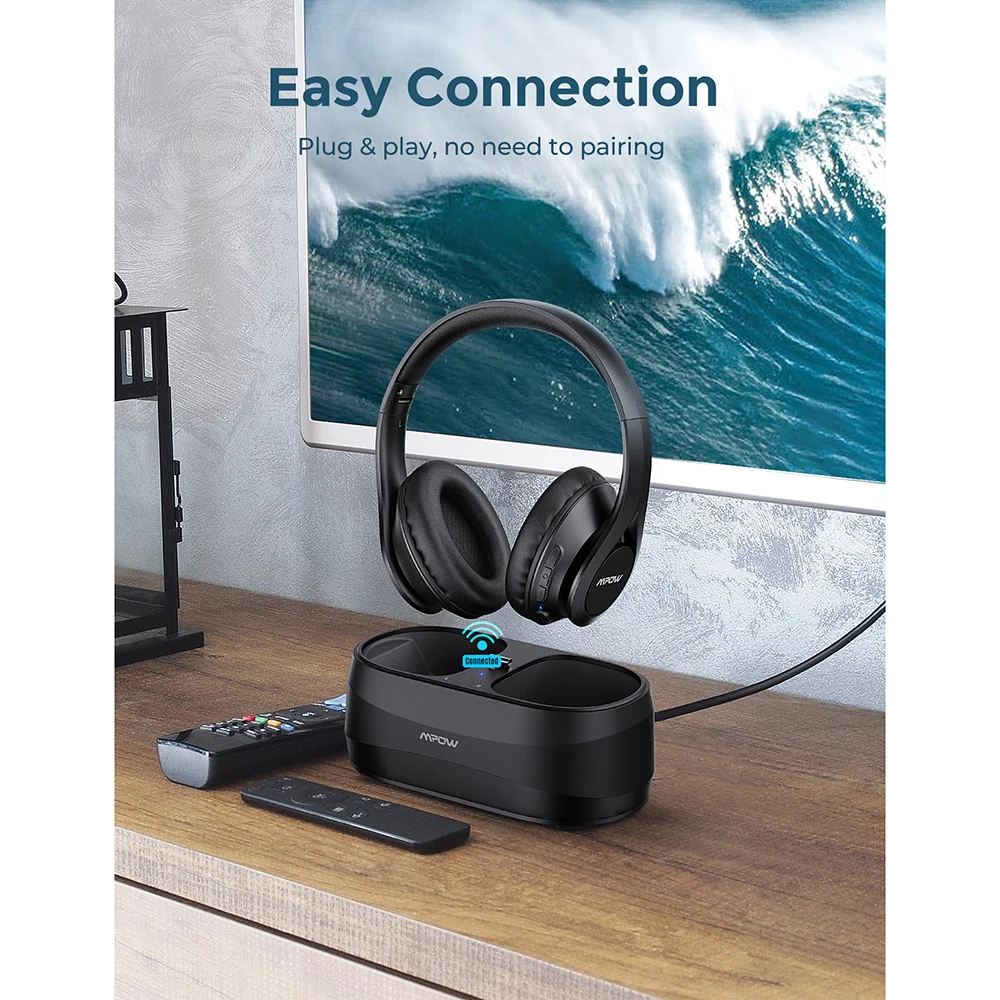 Mpow T20 Bluetoot ТВ гарнитура Беспроводной наушники с передатчиком 3 5 мм RCA AXU USB Порты и