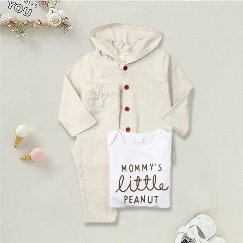 Imcute/комплект детской одежды из 3 предметов, хлопковый костюм для маленьких девочек, боди с принтом слона+ брюки+ верхняя одежда