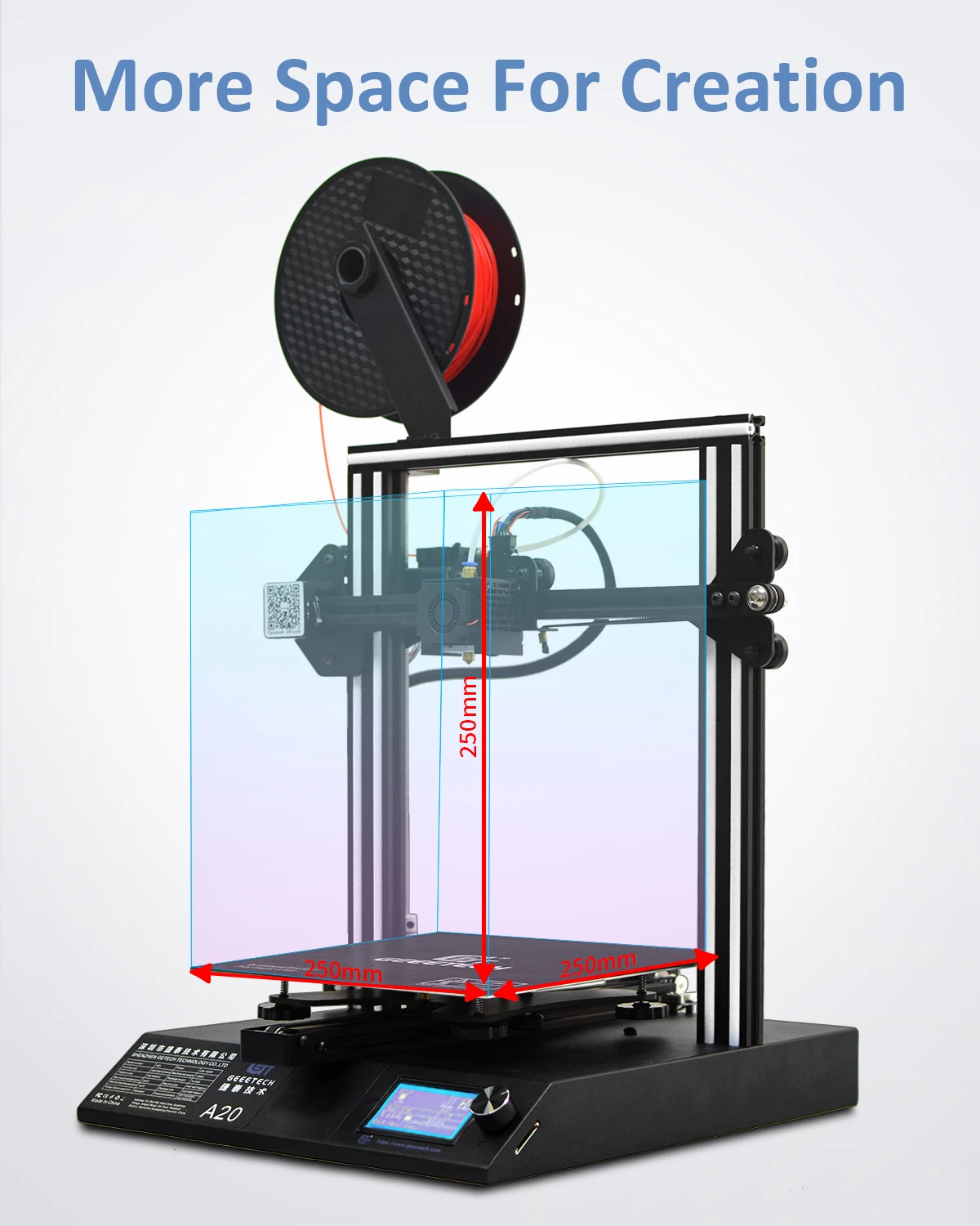 Geeetech официальный A20 3D принтер большого объема 250x250x250 мм восстановление сбоя