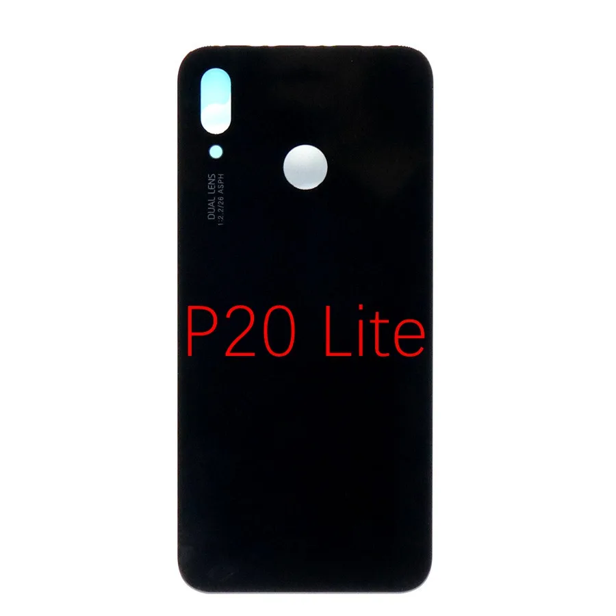 Black No Lens Для huawei P20 Lite задняя крышка для батареи+ объектив камеры для huawei P20 Lite Крышка для батареи Nova 3e Задняя Дверь Корпус чехол панель - Цвет: Black No Lens