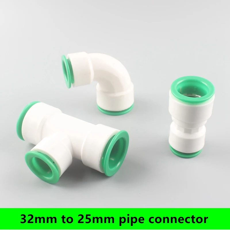 

32Mm To 25Mm Straight Elbow Tee Water Pipe Quick Connector Reducing Joint PVC/PPR/PE Pipe Adapter Garden Irrigation Water Tank