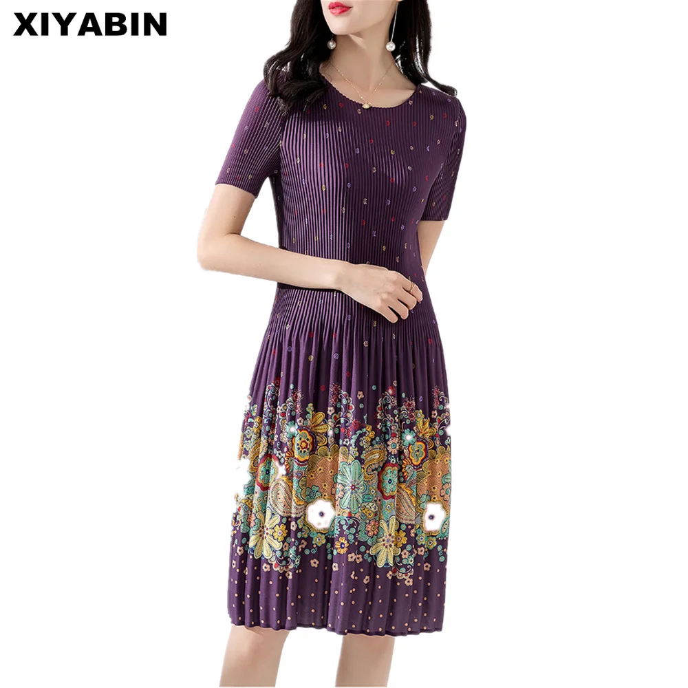 Благородное темпераментное Платье Лето 2019 новые модели Issey fold легко большой код