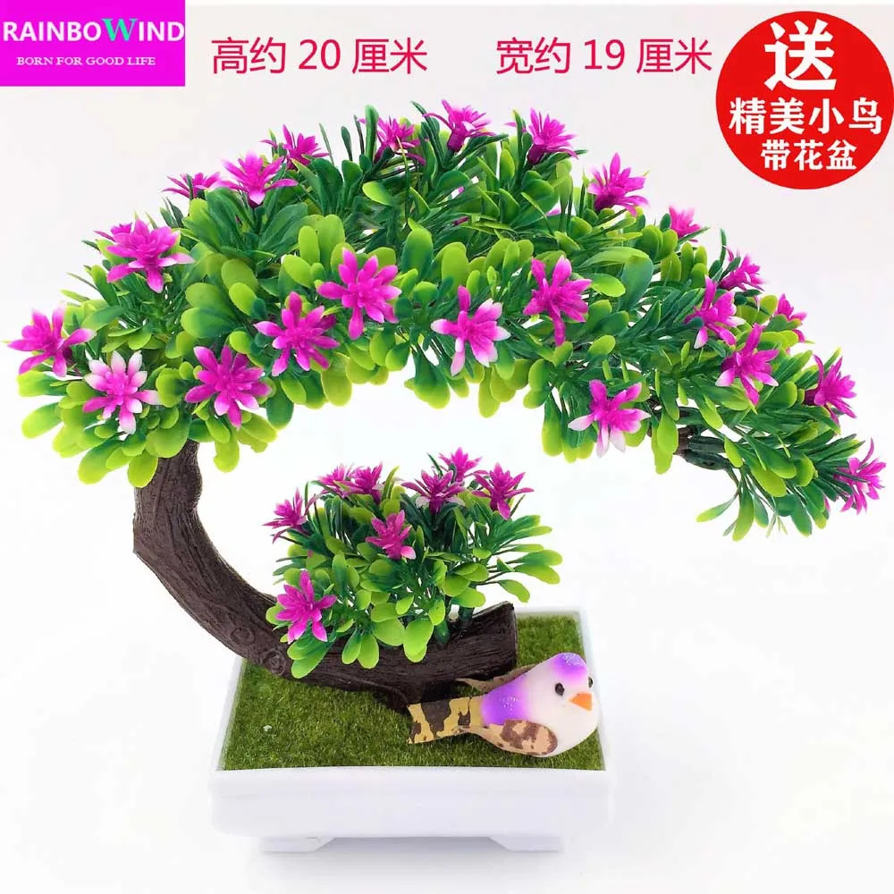 G0008rose red 1 шт., украшение бонсай-сосна, имитация декоративных цветов и венок с искусственными цветами, Искусственный Зеленый горшок, растения, домашний декор - Цвет: G0008rose red