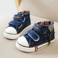 2021 autumn children canvas shoes boys fashion sneakers kids casual zipper shoes girls jeans denim flat boots baby toddler shoes