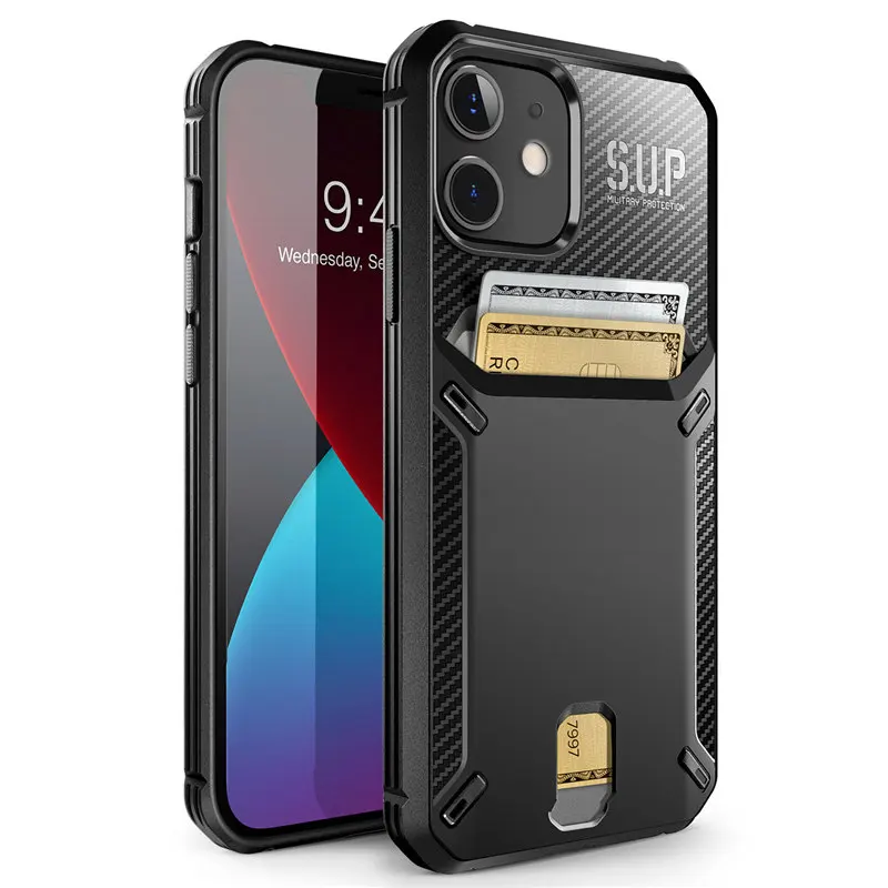 

For iPhone 12 Mini Case 5.4 inch (2020 Release) SUPCASE UB Vault Slim Protective Wallet Cover with Built-in card holder