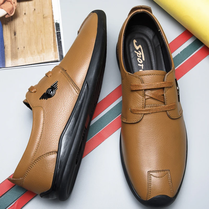 

Мужские кожаные мокасины, лоферы в стиле ретро, 35-45