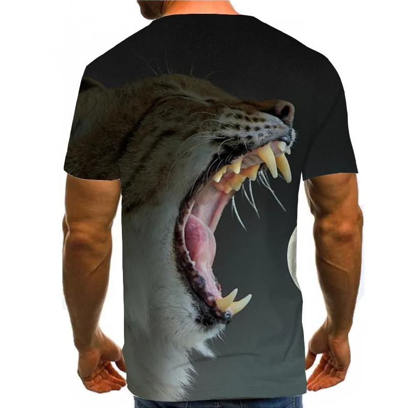 

Men Graphic T Shirts Round Neck 3D Print Short Sleeve Daily Tops Funny Cat Tees