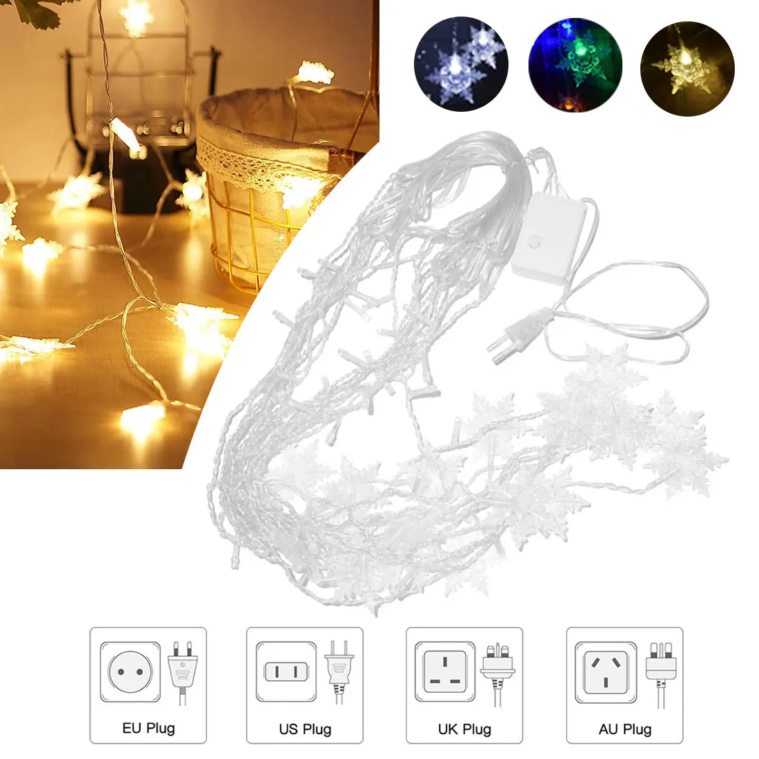 

LED Decoration Festoon Light 50/60/70cm Butterfly Snowflake Light Christmas Light 8 Modes Waterproof Room decor Light Home decor