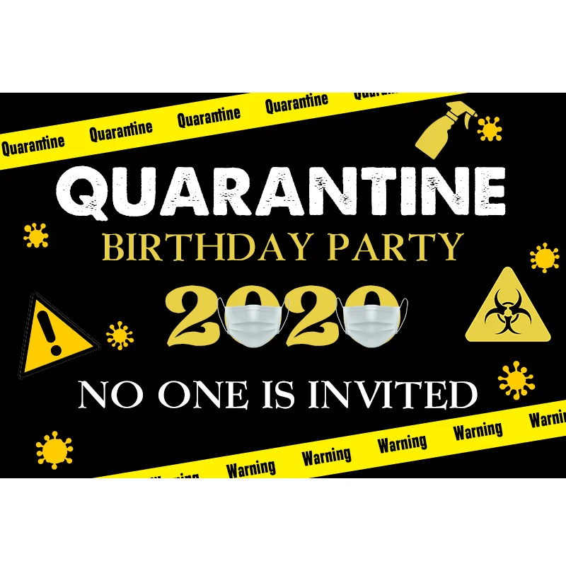 InMemory карантин День рождения Декорации для фотостудии черный желтый