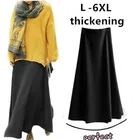 Женская юбка-макси, облегающая юбка с высокой талией, из плотной ткани, теплая, 2021, L- 5XL, 6XL, для осени и зимы, размера плюс