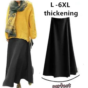 Женская юбка-макси, облегающая юбка с высокой талией, из плотной ткани, теплая, 2021, L- 5XL, 6XL, для осени и зимы, размера плюс
