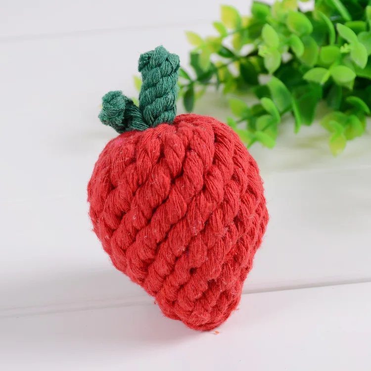 

Pet Supplies Fruit Shape Dolls Dog Chew Toys Cat Toys Handmade Plush Dolls Cat Ball Puppy Biting Rope Molar Teeth Cleaning Tools