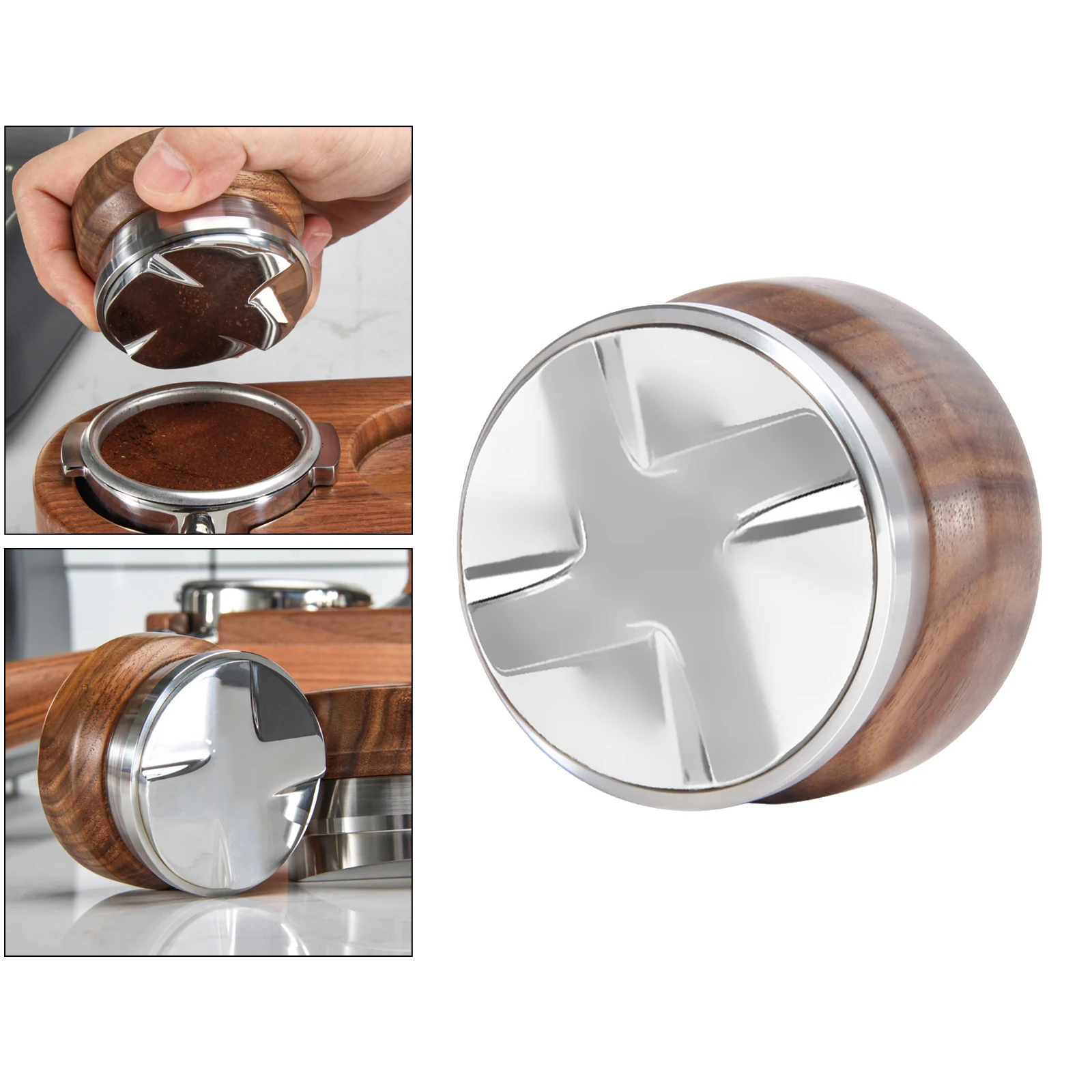 

Wood Handle Coffee Distributor Distribution Tool Espresso Tamper Adjustable