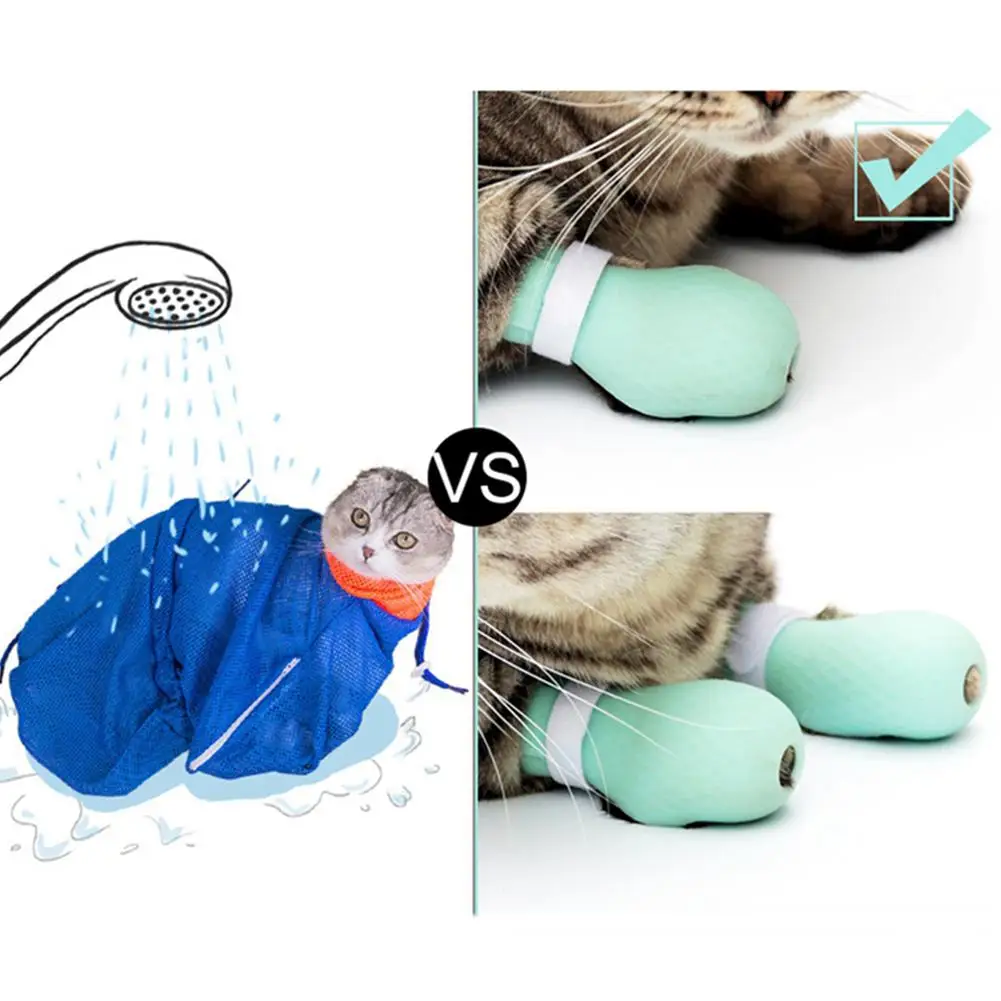 Мытье Ванна Кот защитные колпачки на когти вырезанные ногти покрытие лапа