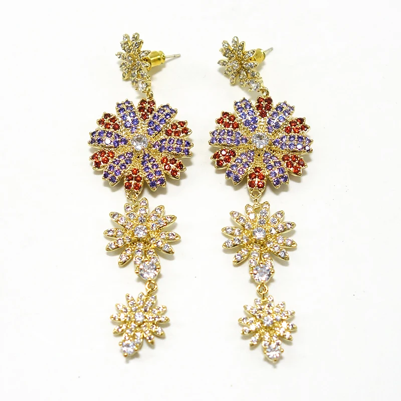 

NEW Multicolor Luxury Fashion Luxury Pear Cut Cubic Zirconia Anniversary Dress Party dubai Bridal Earrings