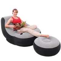 camping portable infaltable air sofa bed sleeping lazy bag beach furniture garden picnic inflator outdoor folding mat with stool