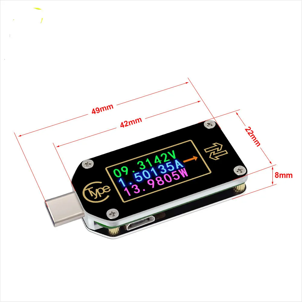 Type C PD trigger USB Вольтметр Амперметр Напряжение 2 сторонний измеритель тока