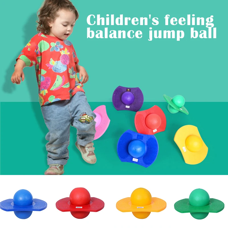 

Kids' Balance Bouncing Ball with Platform Fitness Toy PVC Jumping Springboard with Non-slip Dot for Children and Teen DA