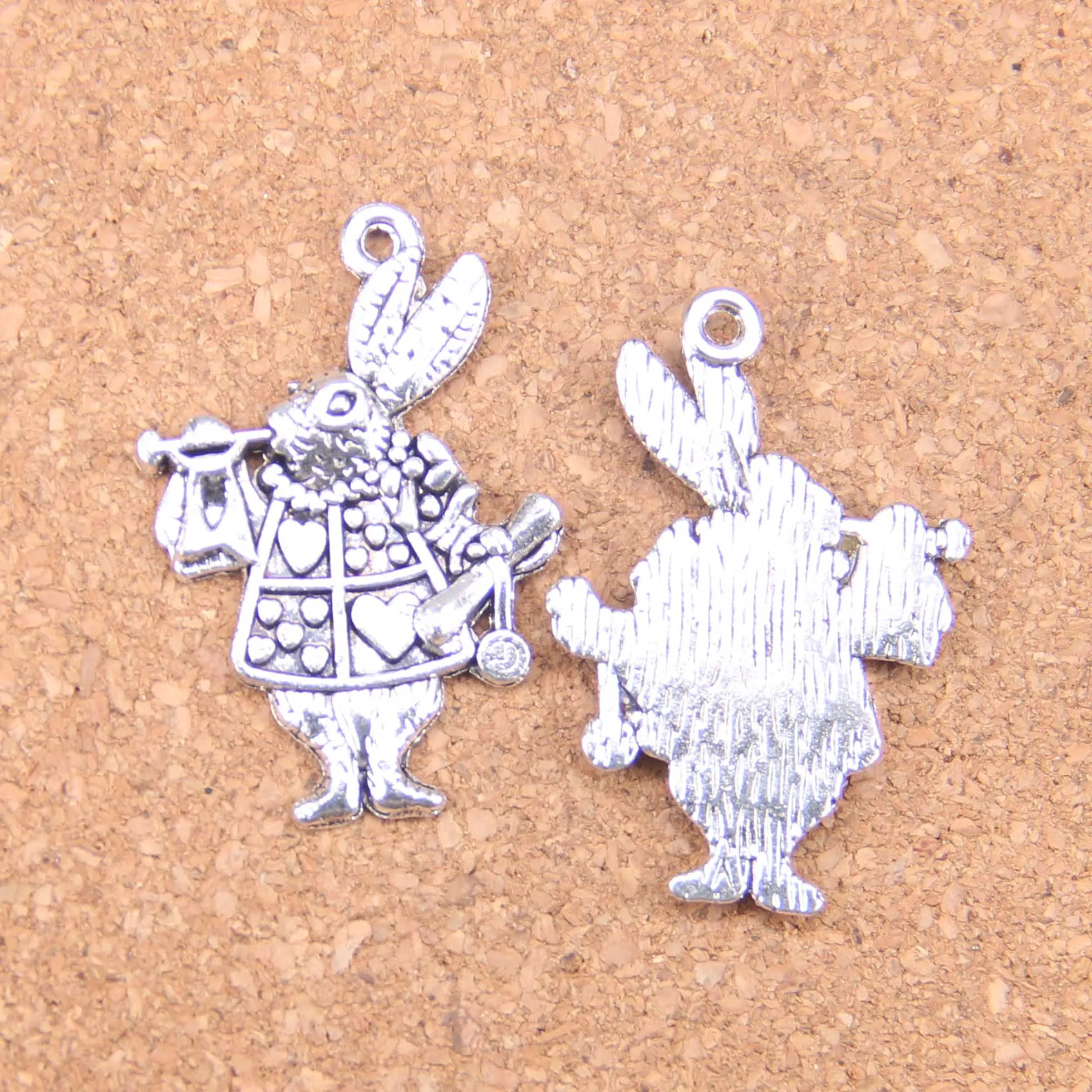 6 шт амулеты музыкальный кролик труба 36x23 мм старинные подвески Винтажные