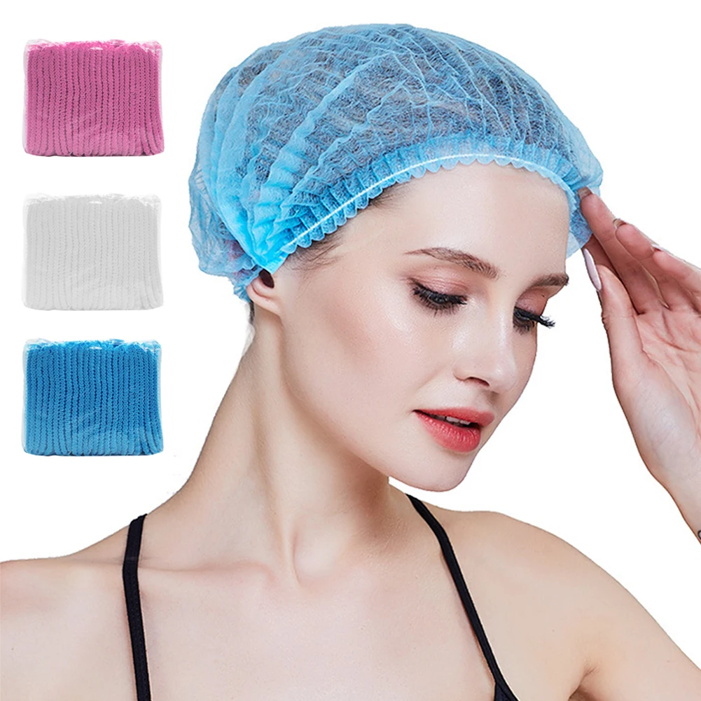 100 шт. нетканые прозрачные шапочки для душа спа-салона | Красота и здоровье