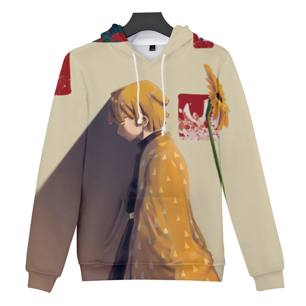 

Толстовка с капюшоном для мальчиков, мужская и женская модная толстовка с изображением рассекающего демонов, худи в стиле Харадзюку, Осень-...