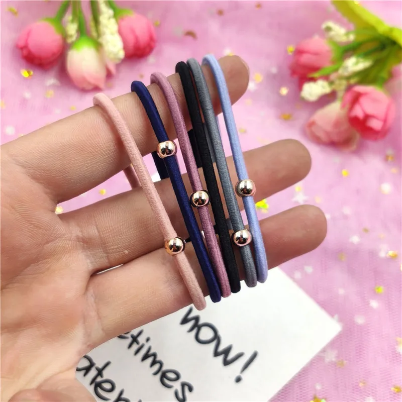 12 шт./лот простые бусины 6 видов цветов эластичные резинки для волос девочек