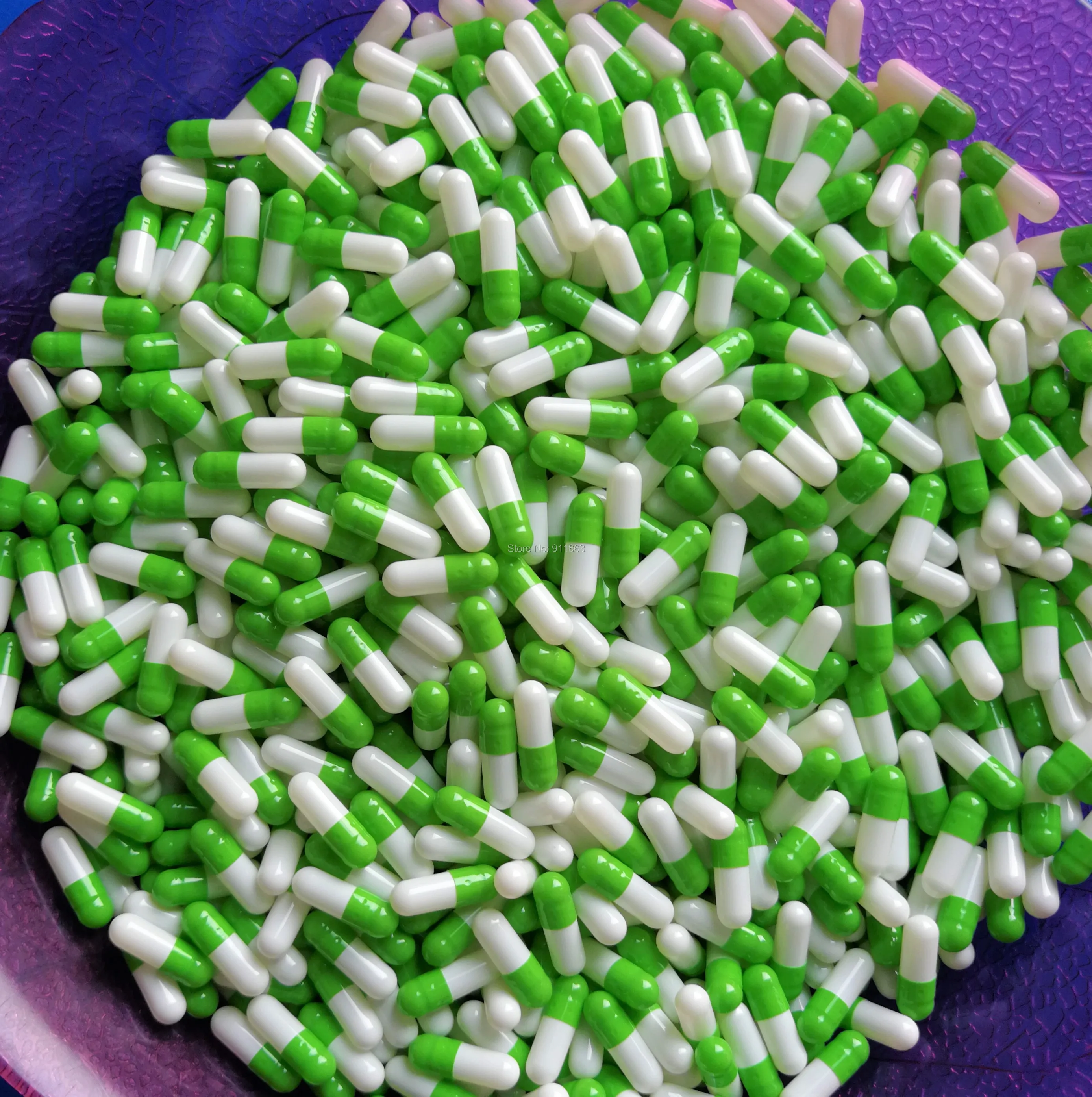 4 #2000 шт зеленые белые цветные капсулы/пустые желатиновые капсулы размером