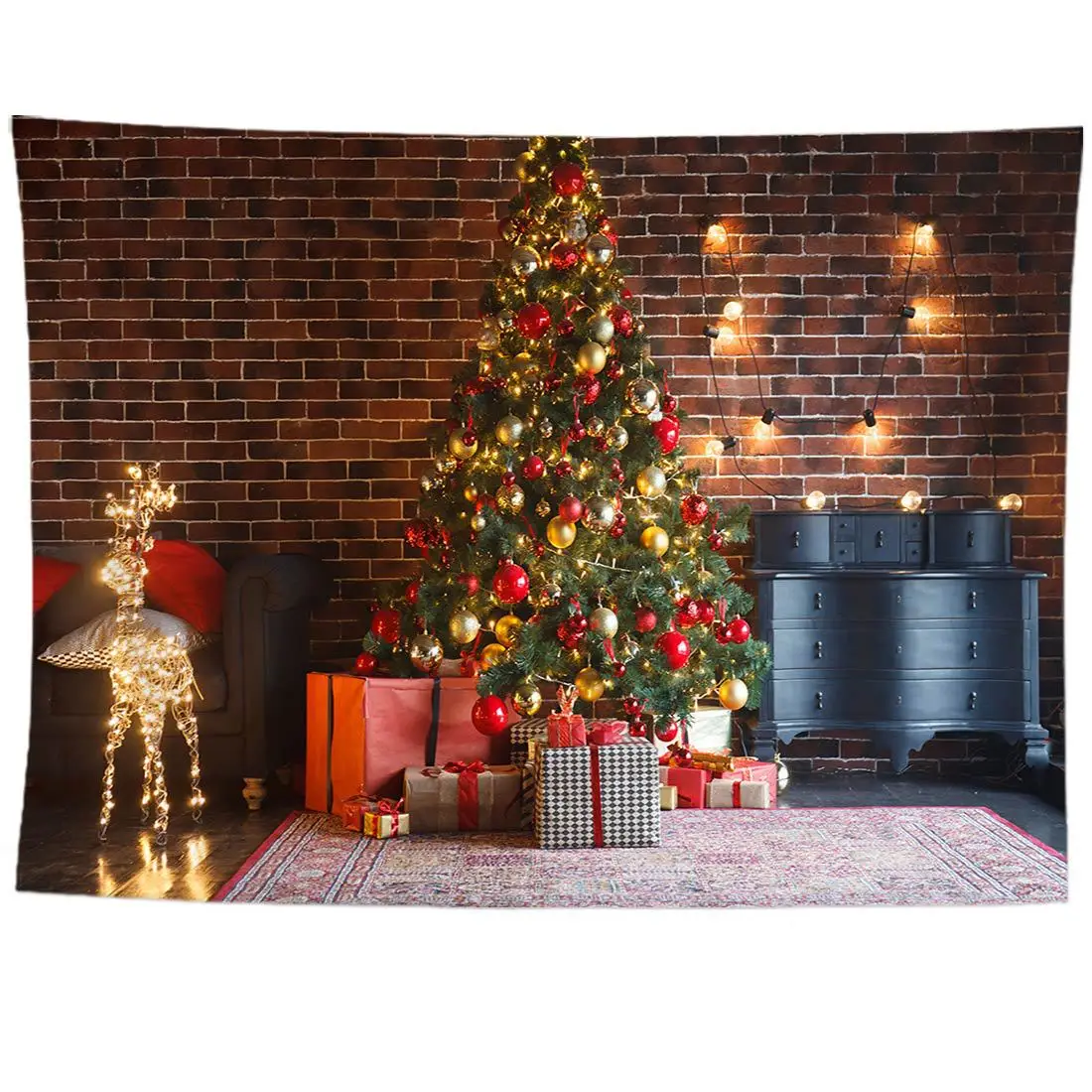 

Рождественский настенный гобелен, настенное тканевое одеяло, Рождественская елка, настенный декоративный ковер