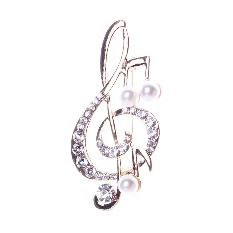 Элегантная брошь в форме музыкальной ноты для женщин Девушка платье аксессуары