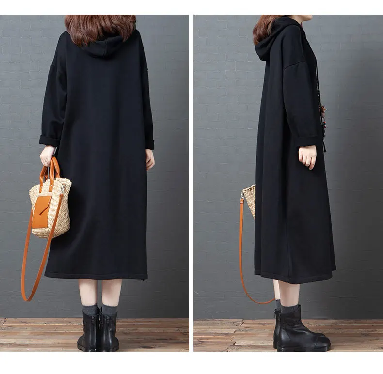 

Retro Vintage fashion Women's Sweatshirts female elegant Long Sleeve dress Outwears Female T094