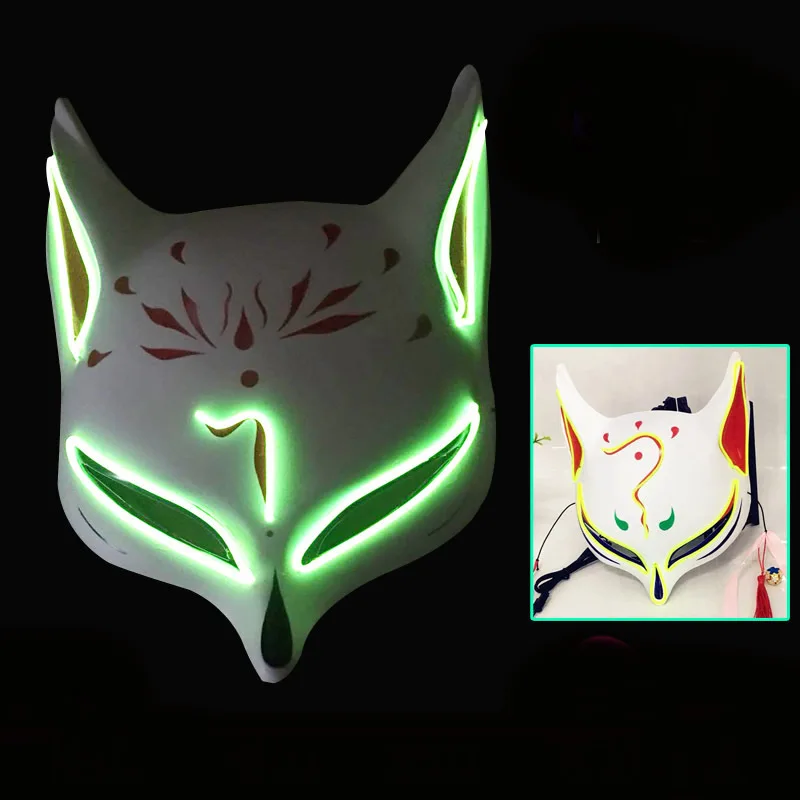 Светодиодный тушь для ресниц светодиодный светящаяся маска лисы Хэллоуина