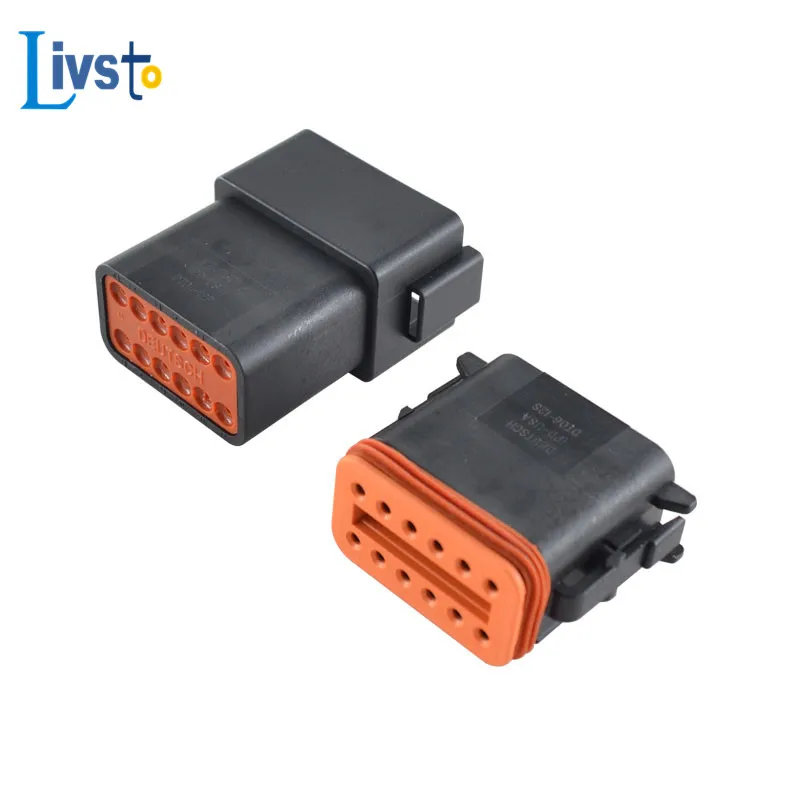 10 комплектов Deutsch DT 12Pin, внешний диаметр черной штепсельной вилки, улучшенная Водонепроницаемая пластиковая розетка автоматический проводной соединитель