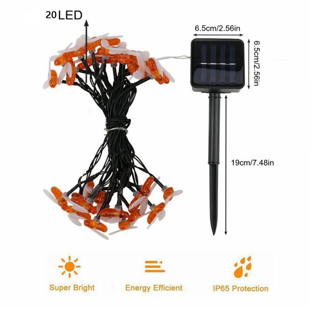 Новая солнечная приведенная в действие милый Мёд пчелы светодиодные светящиеся