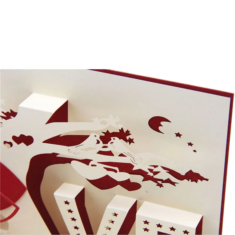 Винтажные 3D выдвижные бумажные поздравительные открытки с лазерной резкой