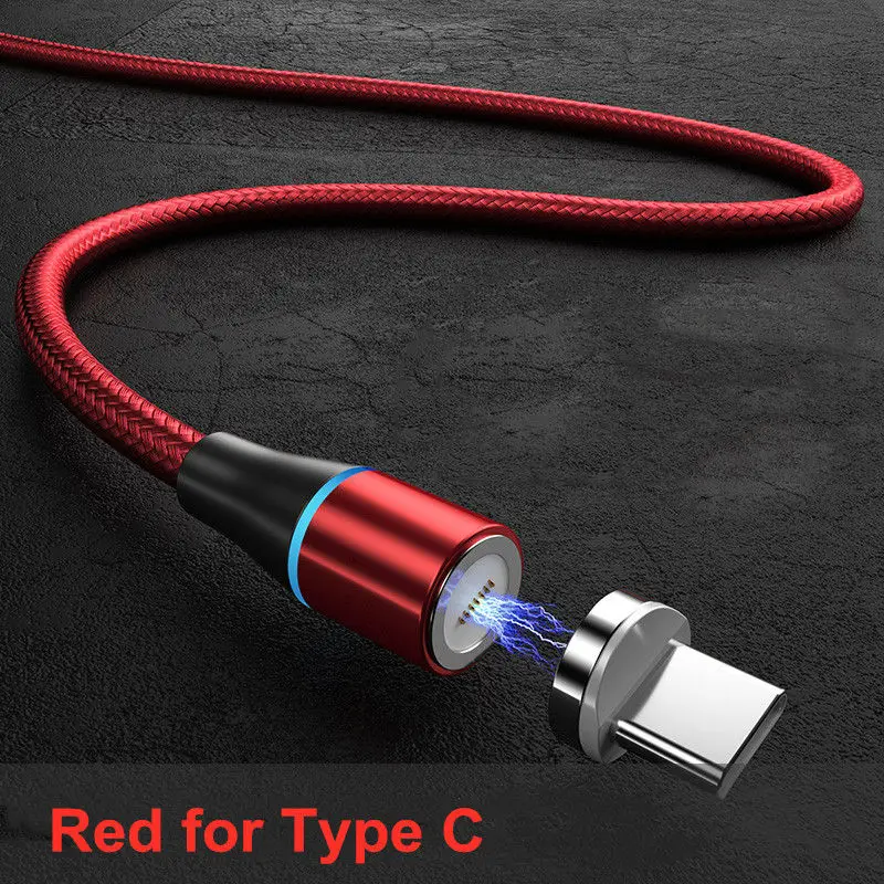 Red for Type C Магнитный кабель Micro USB для быстрой зарядки Vanniso 2m 3A для iPhone X 7 samsung A50 Xiaomi mi9, магнитный кабель usb type-c для передачи данных - Цвет: Red for Type C