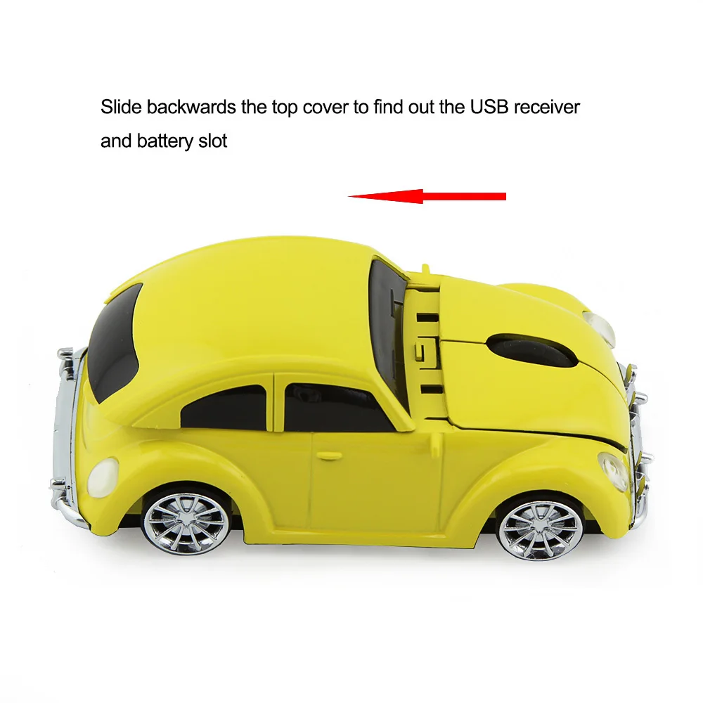 3D Рождественская USB оптическая беспроводная мышь VW Beetle в форме автомобиля, игровая мышь Beetle Mause для ПК, ноутбуков, компьютерных мышей