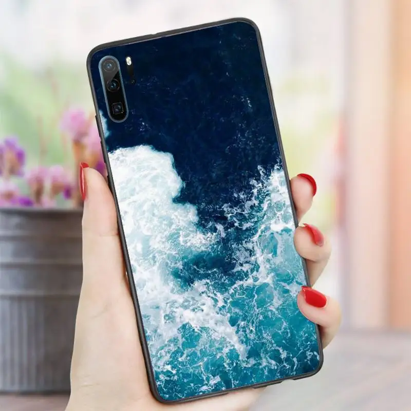 

Blue ocean sea aesthetics pattern Phone Case For Huawei honor Mate P 10 20 30 40 i 9 8 pro x Lite smart 2019 nova 5t