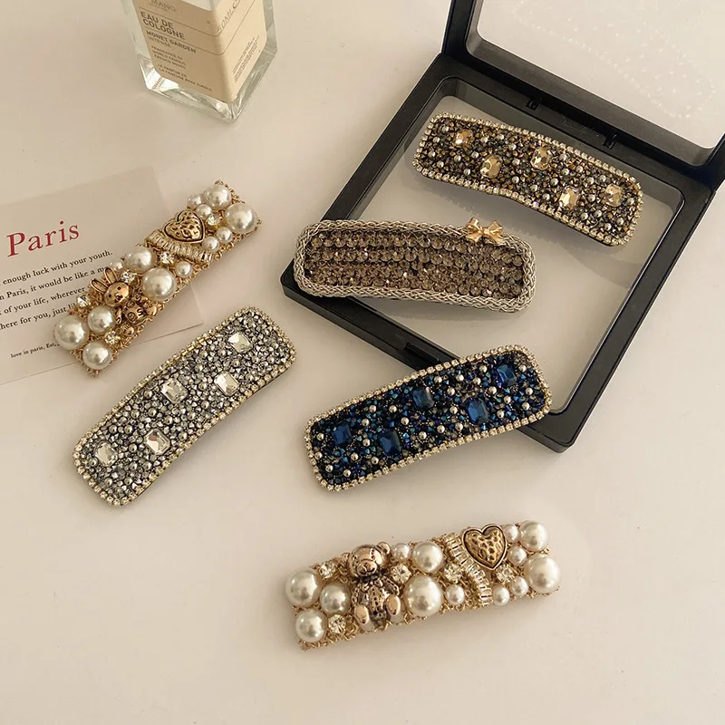 Новинка Женские Элегантные Роскошные блестящие жемчужные Заколки стразы