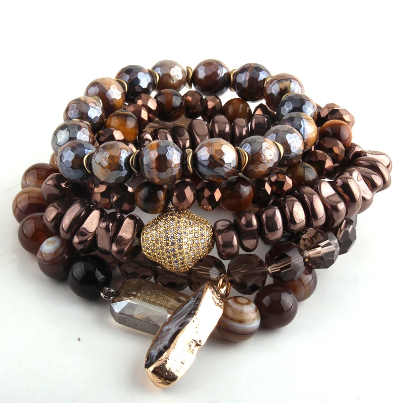 MOODPC модные ювелирные изделия красивый набор браслетов с кристаллами натуральный