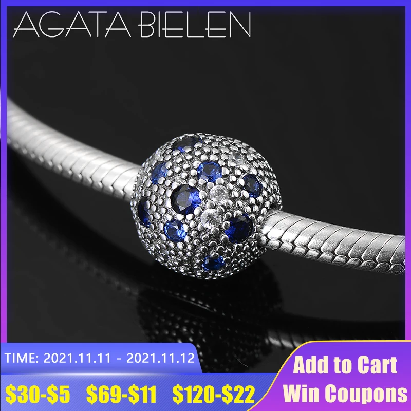 

Wholesale 925 Sterling Silver Sparkling blue CZ Round fine clips Lock beads Fit Original Pandora Charm Bracelet Jewelry making