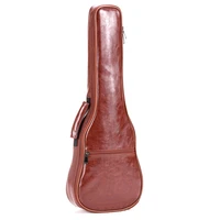23 inch small guitar bag black brown pu leather waterproof guitarra ukulele uku bag case backpack guitar parts accessories