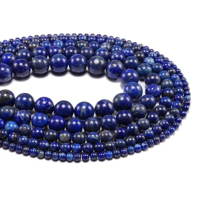 Бусы из натурального камня модные Lapis Lazuli незакреплённые бусины 4/6/8/10 мм для