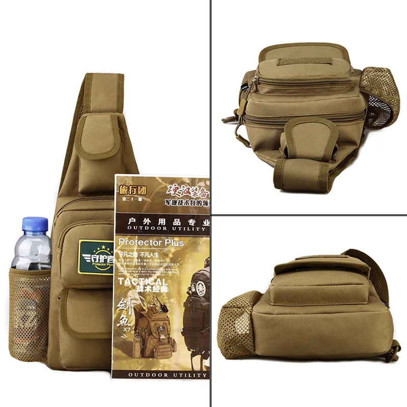 Fiyat Açık Sırt çantası Su şişesi Göğüs çantası Taktik Tek Omuz Askılı çanta Naylon Aşınma Direnci Su Geçirmez Kaplama Sırt çantası