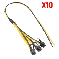 10pcs power supply cable 6 2 pin card line 1 to 3 adapter cable splitter wire for miner mining btc line 12awg 18awg 50cm 320cm