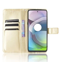 crazy horse pattern flip leather phone case wallet style protective sleeve cover shell with lanyard for motorola g 5g phone