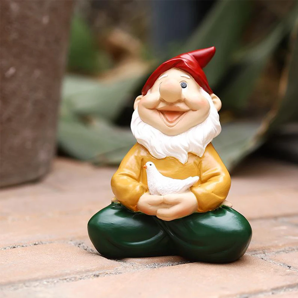 

Garden Gnome Ornament Waterproof Dwarf Figurine Statue Micro Landscape Decoration Funny Resin Figurines Naughty Home Decoration