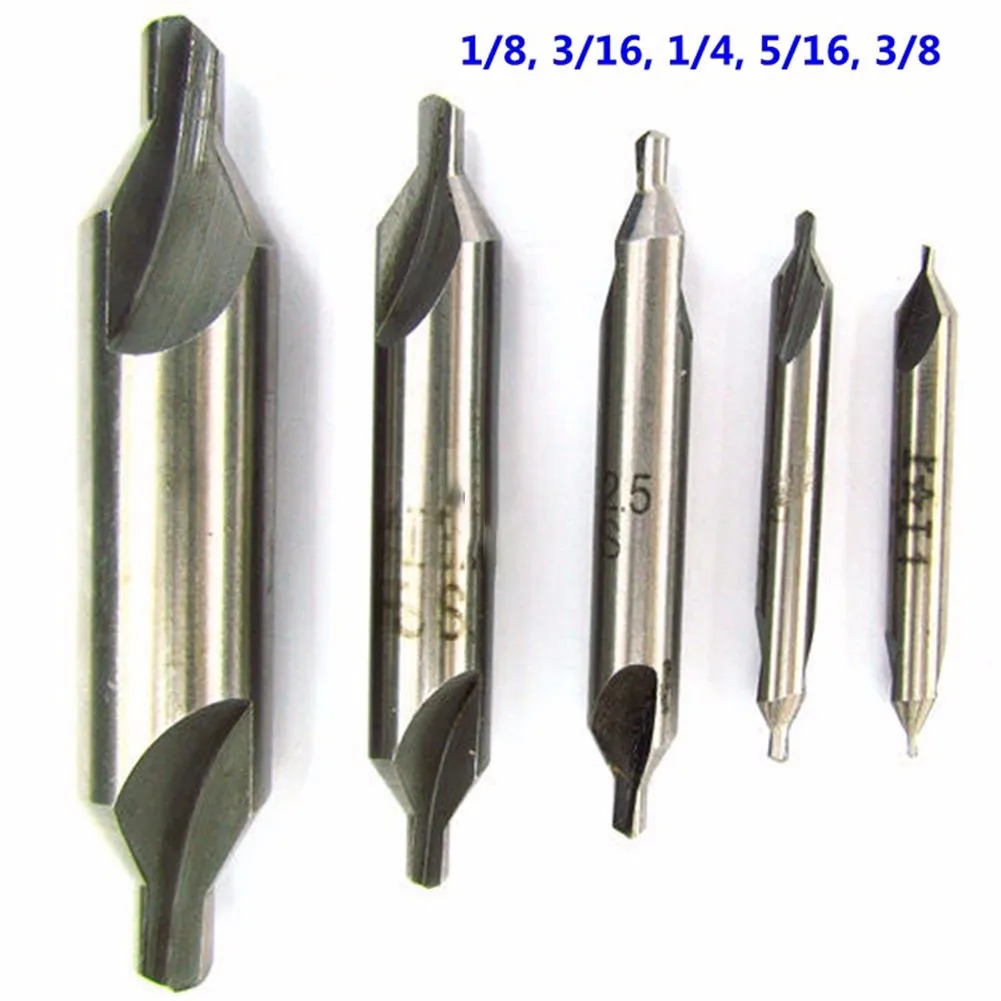 

5x Center Drill Bit 60° Angle Tool Center Drill Combined For Rotary Tool