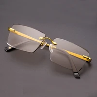 luxury rimless glass sunglasses man natural crystal stone sun glasses woman vintage brand design anti eye dry anti scratch